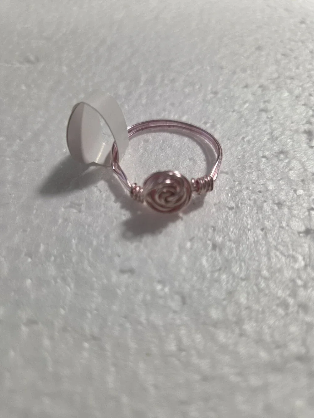 Handcrafted Delicate Rose Gold Wire Wrap Rose Ring